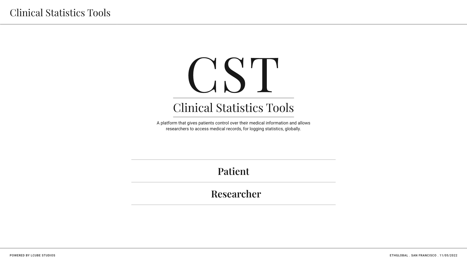 CST Clinical Static Tool ETHGlobal cst-clinical-static-tool-ethglobal