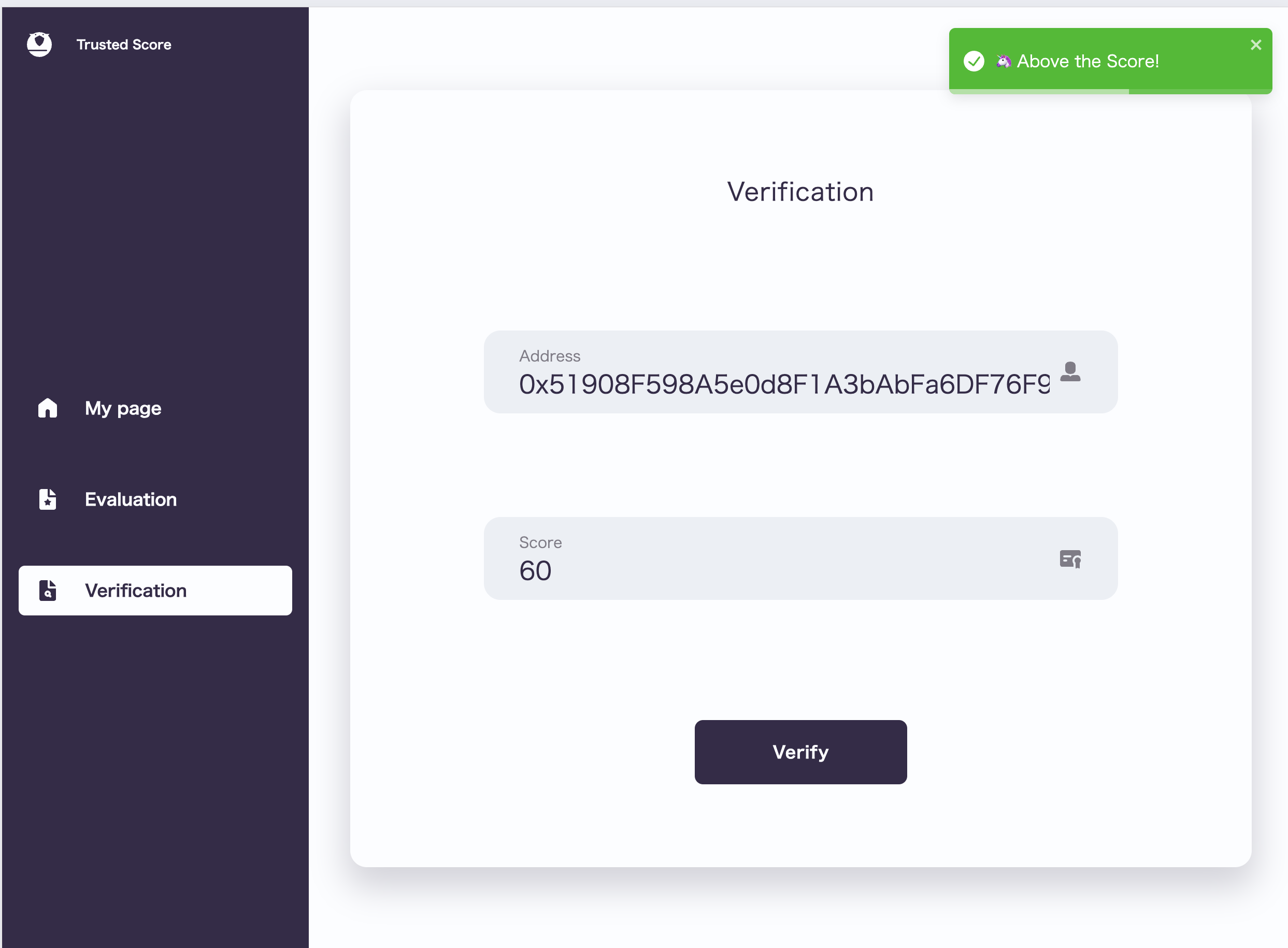 Trusted Score ETHGlobal