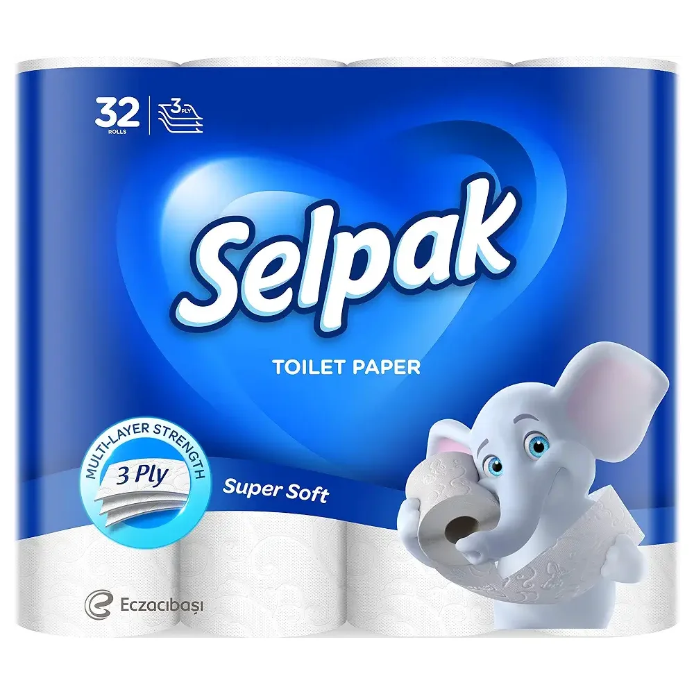Selpak Tuvalet Kağıdı, 3 Katlı, 32'li, 1 Paket (1 x 32 Adet)