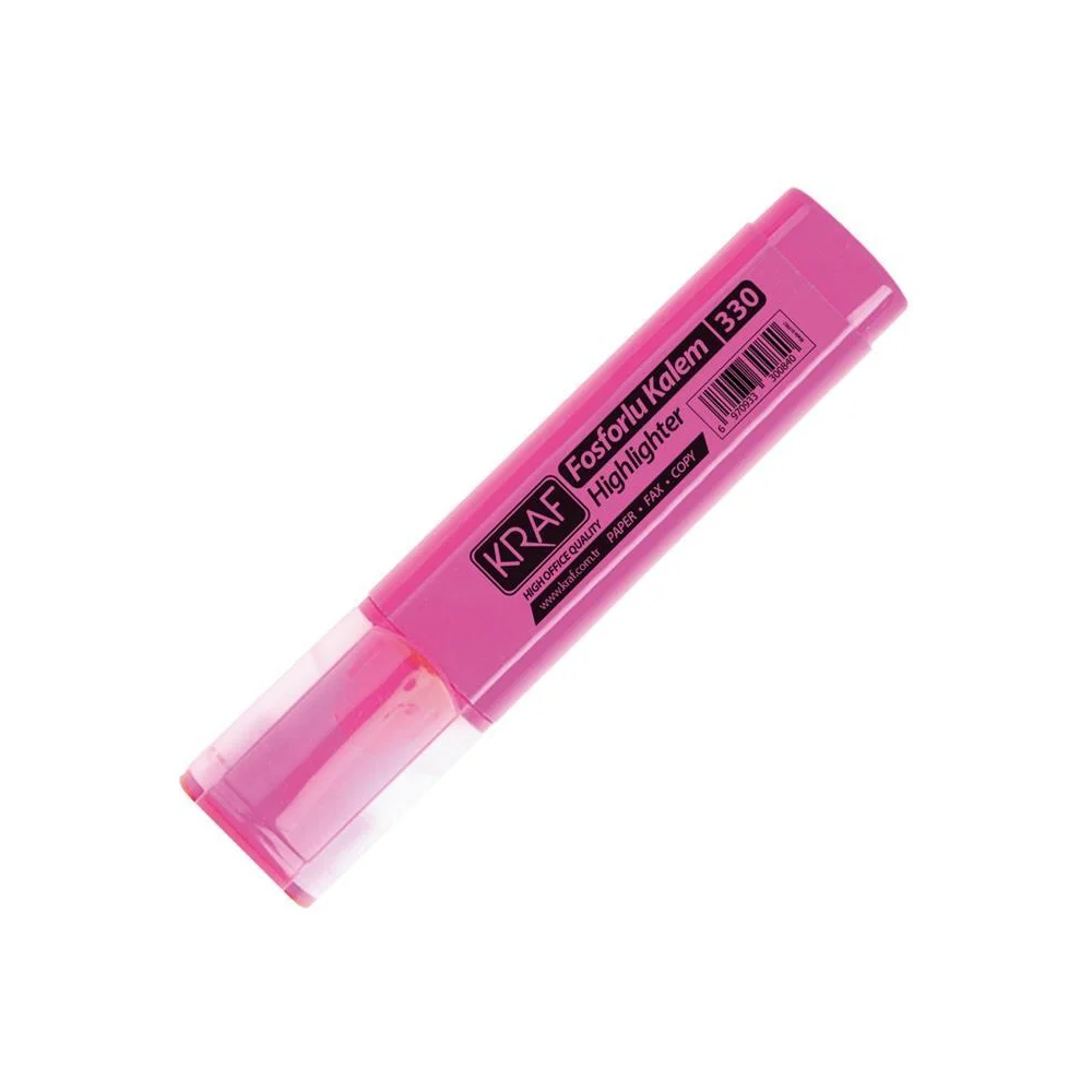Kraf Fosforlu Kalem 330 Pembe