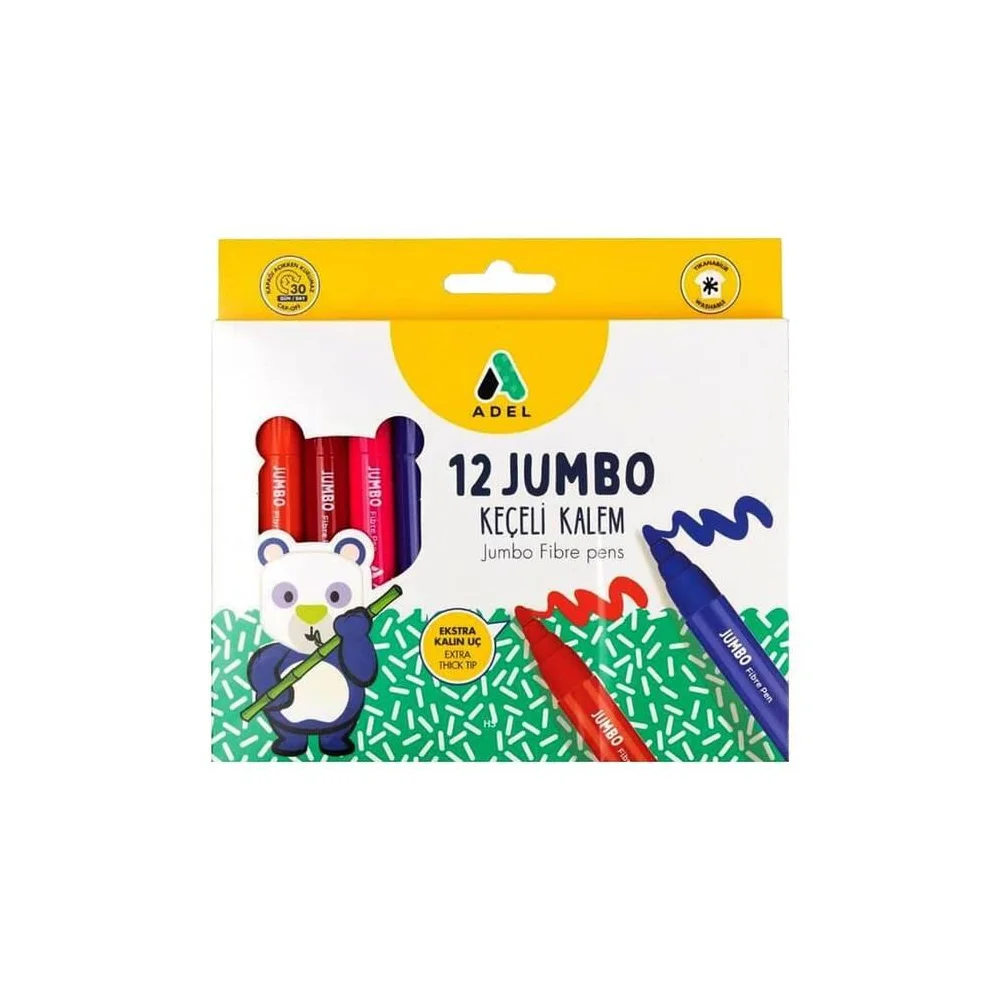 Adel Jumbo Keçeli Kalem 12 Renk
