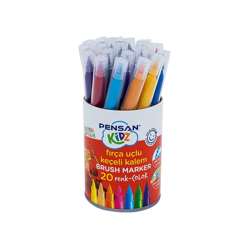 Pensan Kidz Fırça Uçlu Keçeli Kalem 20 Renk 4000