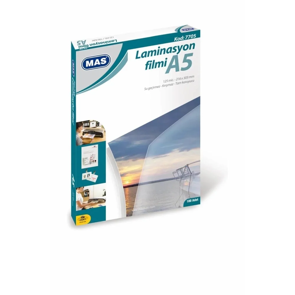 Mas Laminasyon Filmi Parlak A5 125 MIC 100 Adet