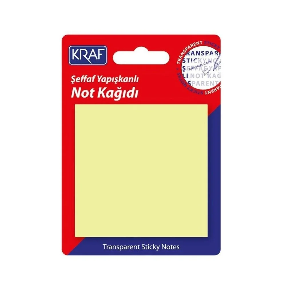 Kraf Yapışkanlı Not Kağıdı 76x76 50 YPR Şeffaf-Sarı