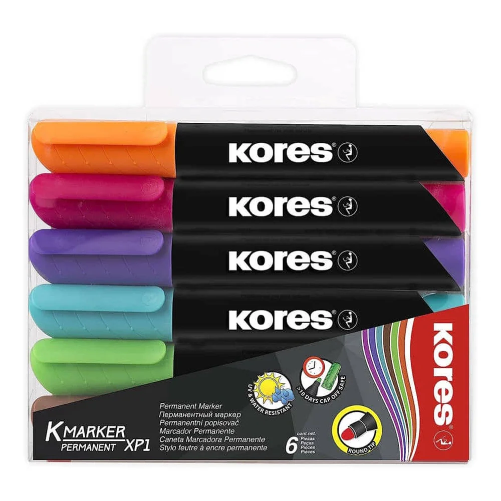 Kores Permanent Maker 6 'lı Kesik Uç