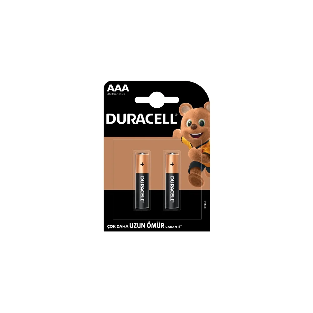 Duracell Alkaline AAA İnce Kalem Pil 1.5 V 2 Adet
