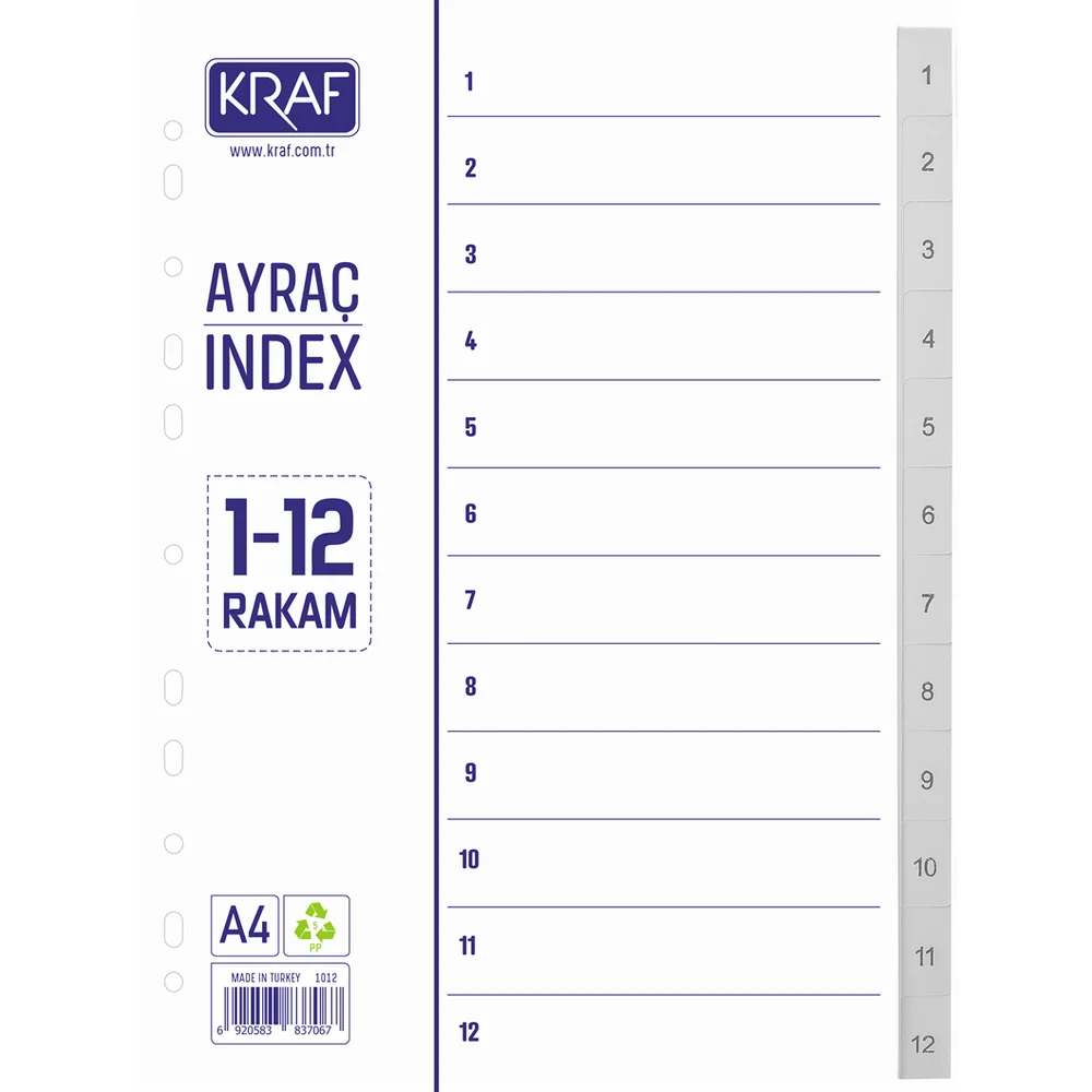 Kraf Seperatör 1-12 Rakam 1012