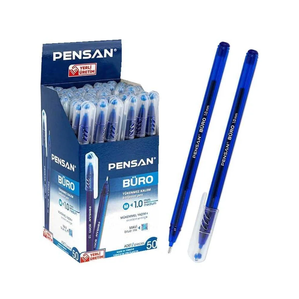 Pensan Büro Tükenmez Kalem 1.0 mm 2270 Mavi - Kutu - 50 adet