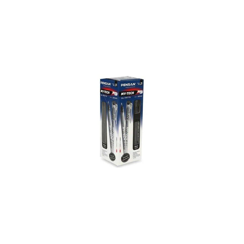 Pensan Tükenmez Kalem My-Tech 1.0 mm Siyah - Kutu - 25 Adet