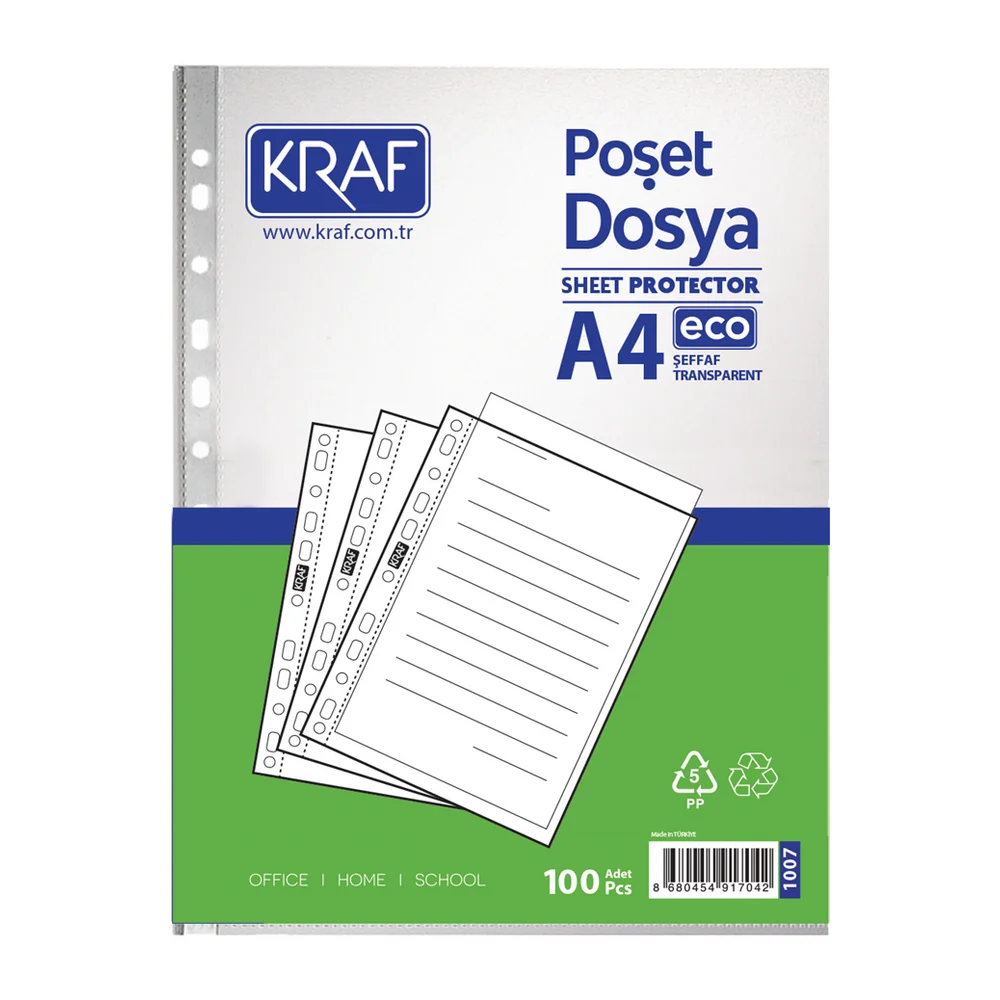 Kraf Poşet Dosya A4 Eco 100 lü 1007