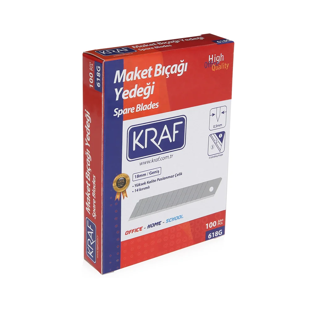 Kraf Maket Bıçağı Yedeği Geniş 100 Lü 618G