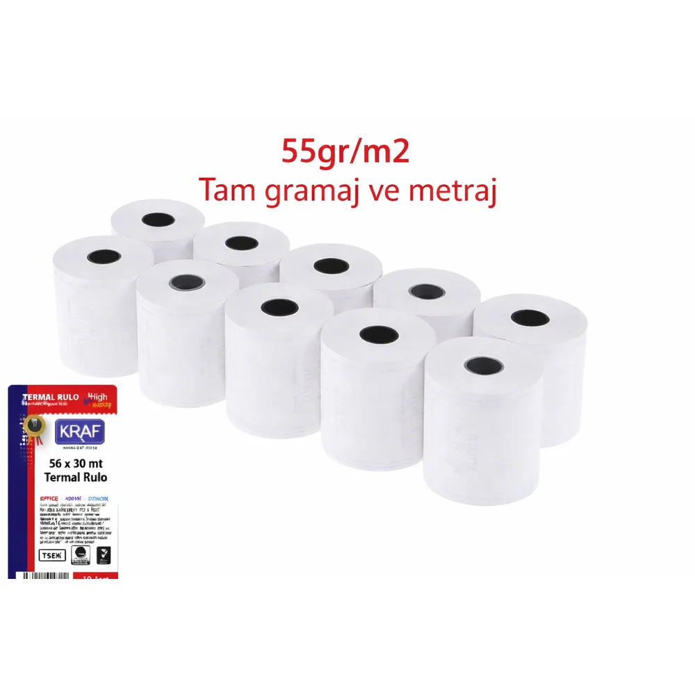 Kraf Pos Rulosu Termal 56mm X 30m - 10 Adet