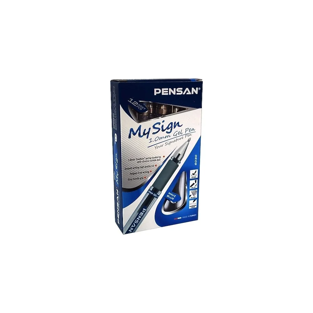 Pensan My Sign 1.0 mm 12'li Mavi Jel Roller Kalem