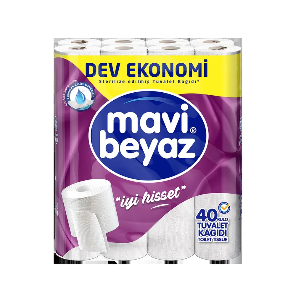 Mavi Beyaz Tuvalet Kağıdı 3 Katlı 40'lı