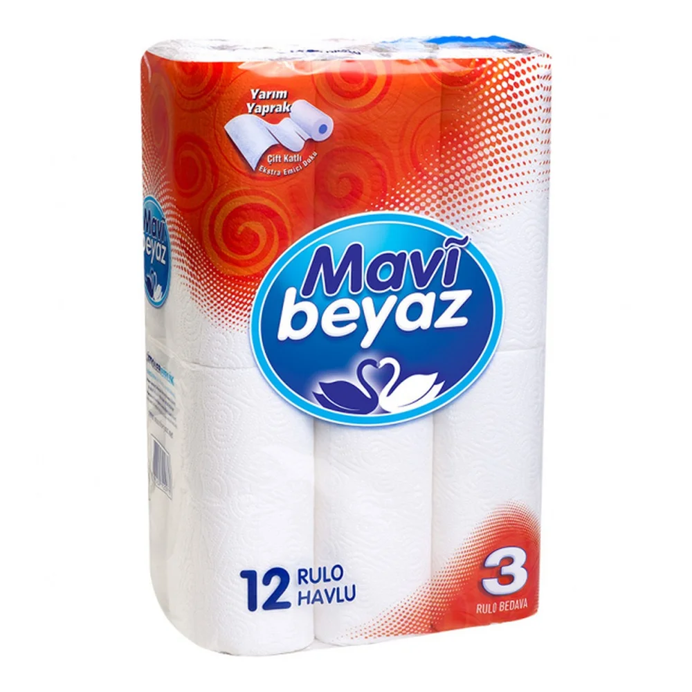 Mavi Beyaz Kağıt Havlu 12'li