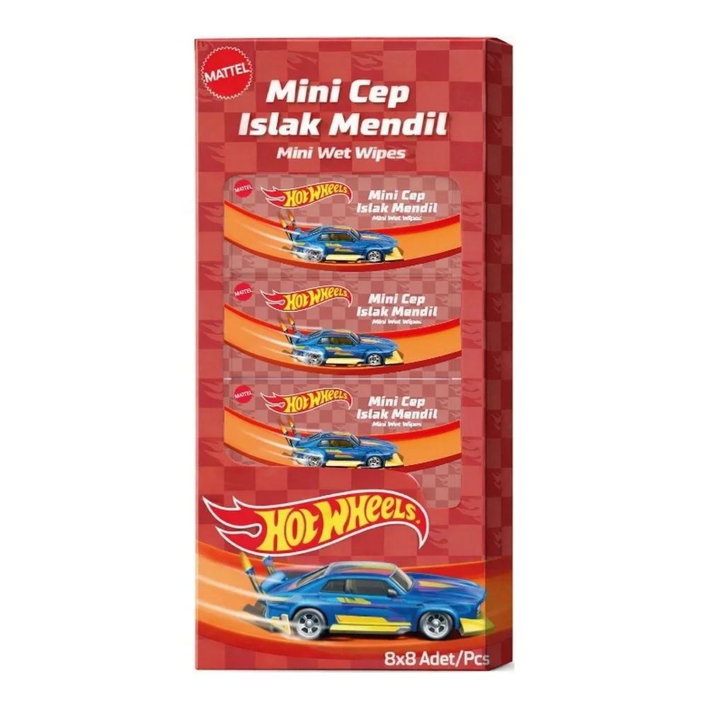 Freshup Hotwheels Mini Islak Cep Mendili 8'li