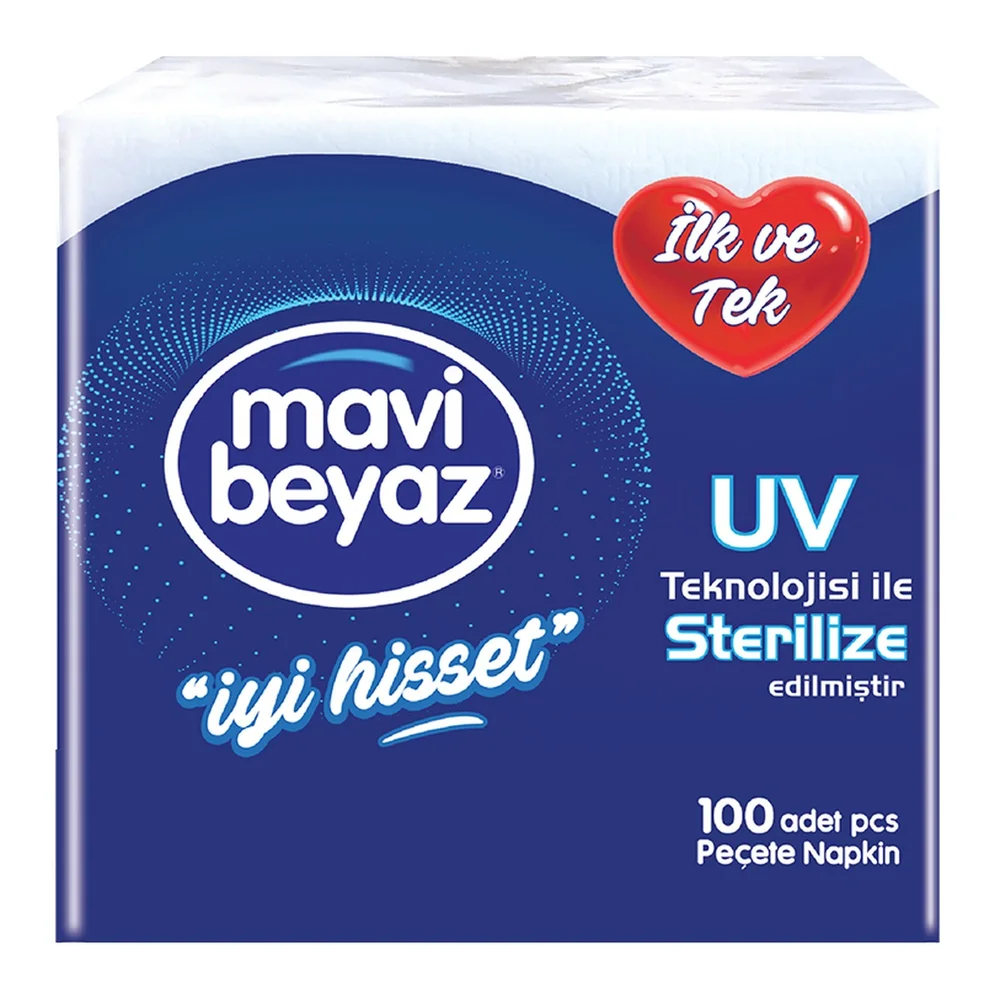 Mavi Beyaz Peçete (23 X 24) 100 Lü