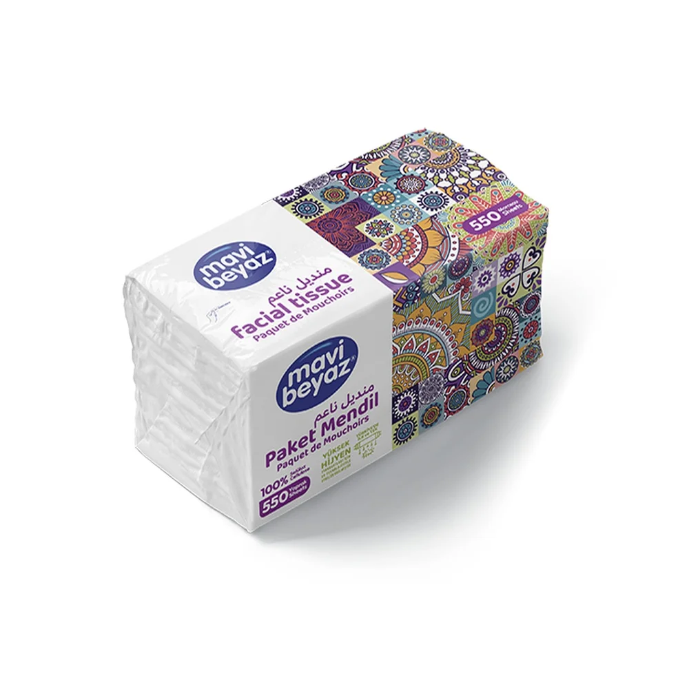 Mavi Beyaz Paket Mendil 550 Yaprak