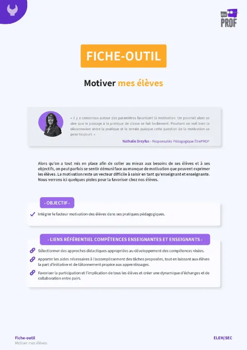 Motiver mes élèves