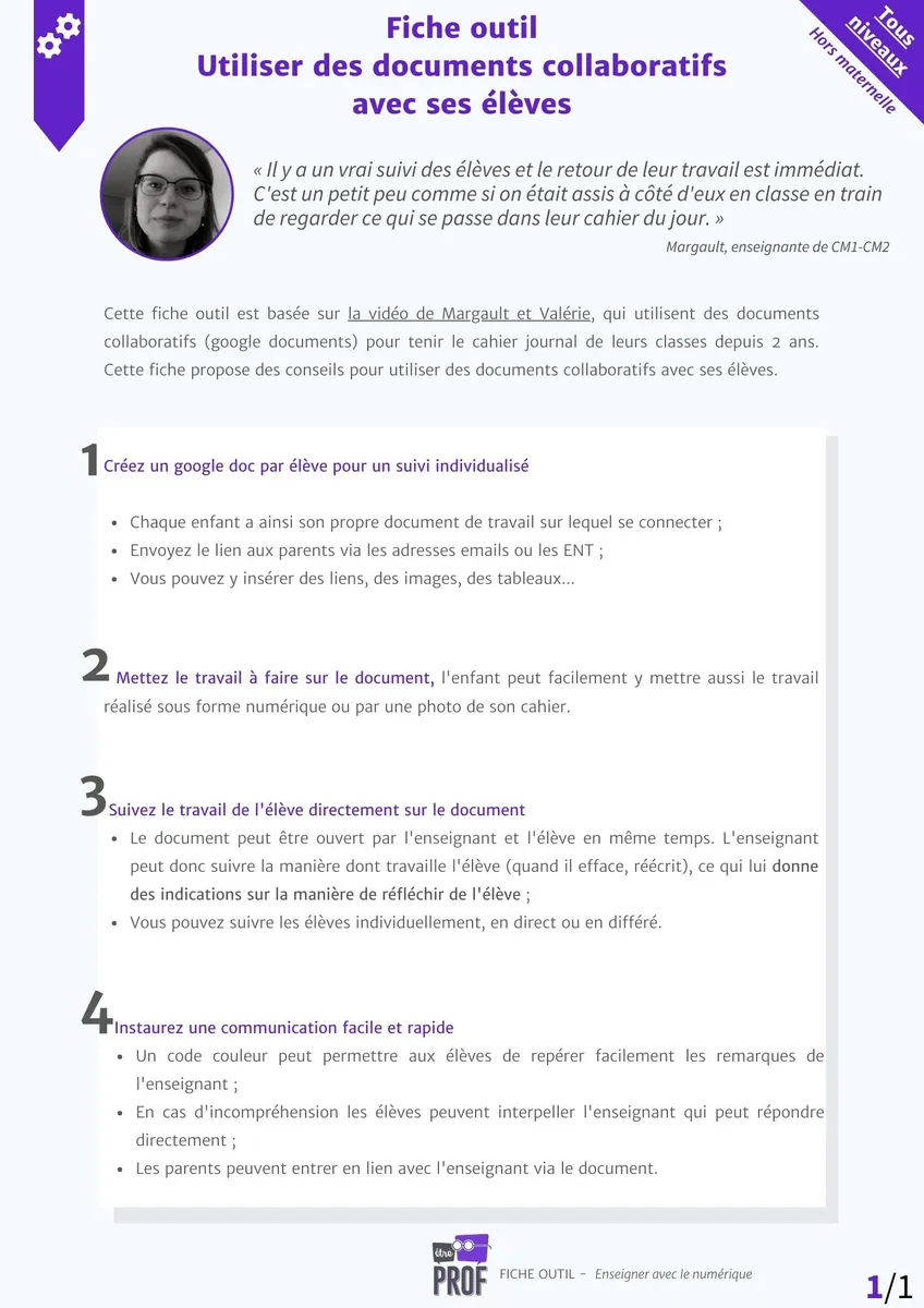 Utiliser des documents collaboratifs avec ses élèves