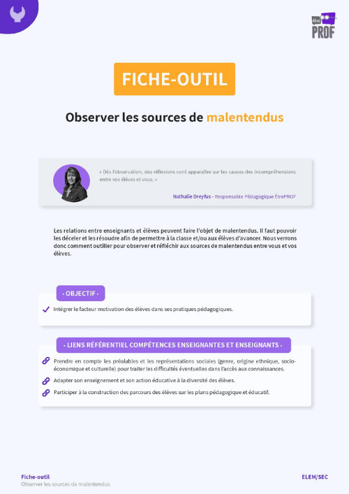 Observer les sources de malentendus