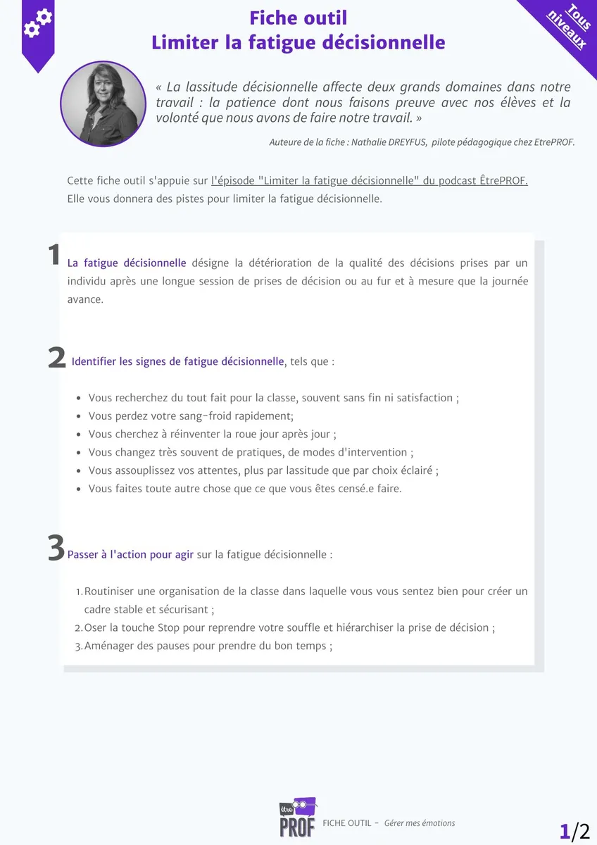 Limiter la fatigue décisionnelle