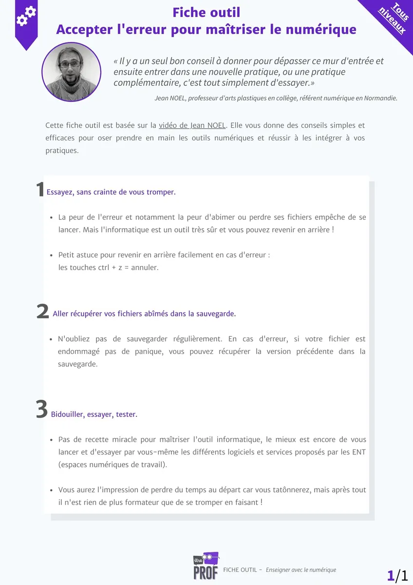 Accepter l'erreur pour maîtriser le numérique