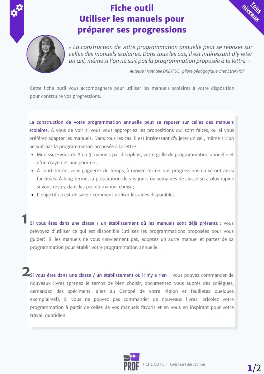 Utiliser les manuels pour préparer ses progressions