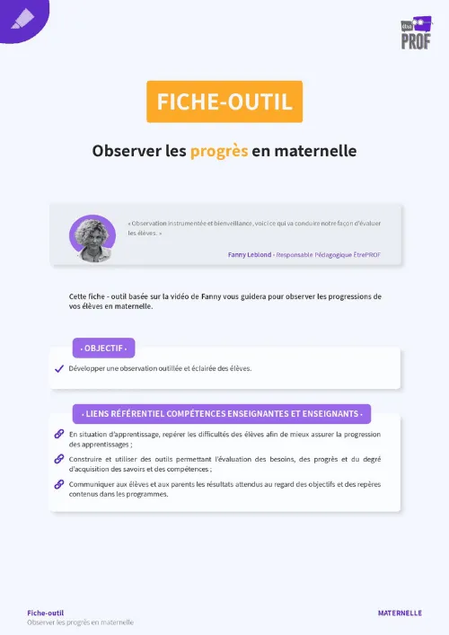 Observer les progrès en maternelle