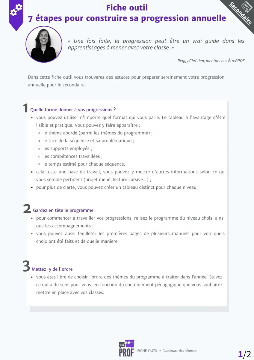 Construire sa progression annuelle en 7 étapes