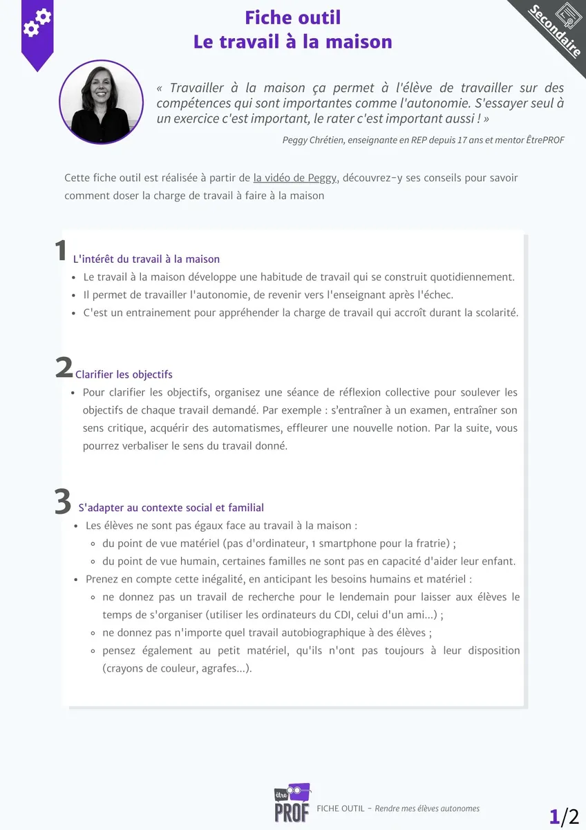 Le travail à la maison