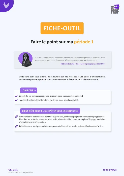 Faire le point sur ma période 1