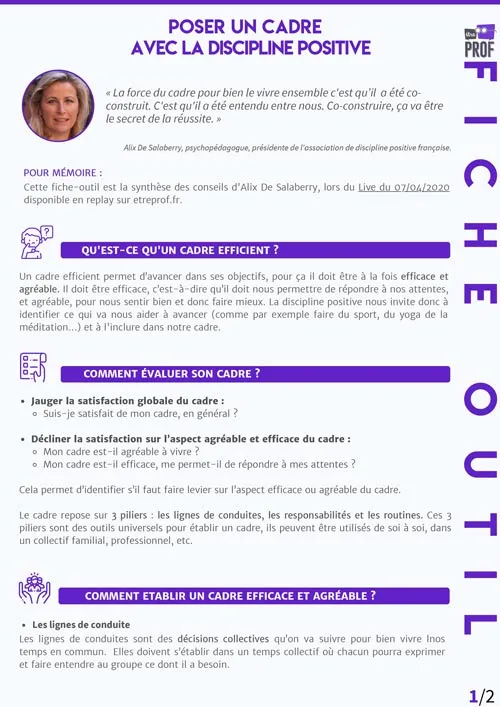 Poser un cadre avec la discipline positive
