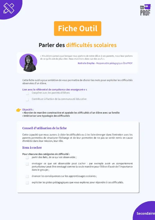Parler des difficultés scolaires