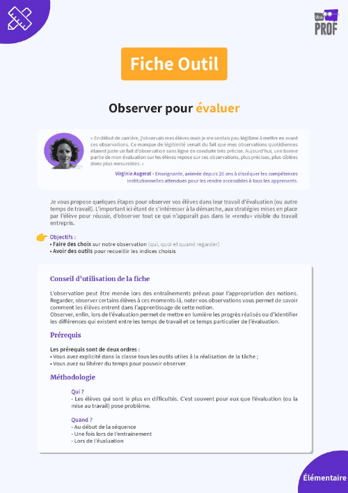 Observer pour évaluer