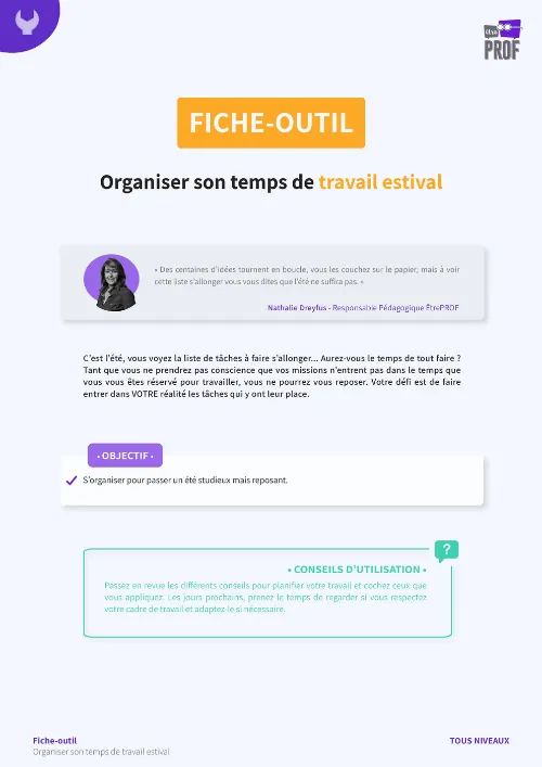 Organiser son temps de travail estival