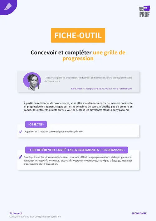 Concevoir et compléter une grille de progression