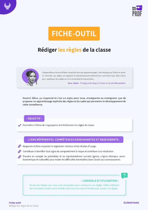 Rédiger les règles de la classe