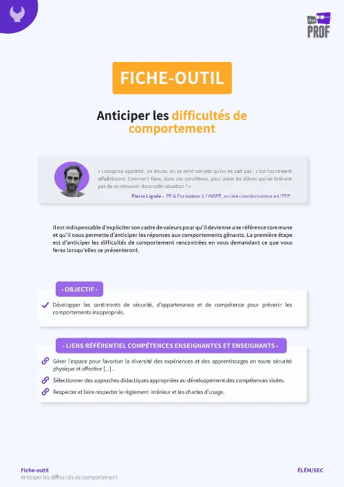 Anticiper les difficultés de comportements