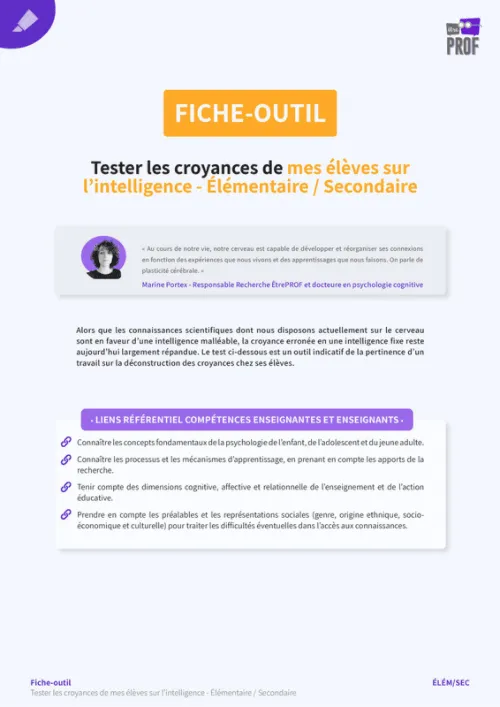 Tester les croyances de mes élèves sur l'intelligence