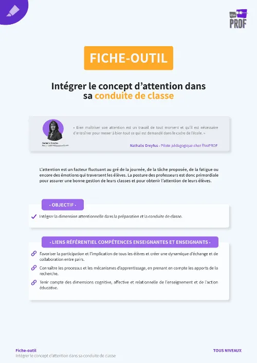 Intégrer le concept d'attention dans sa conduite de classe