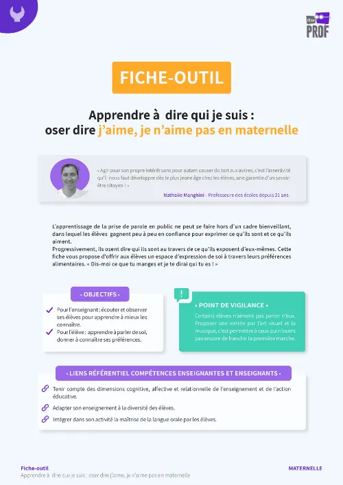 Apprendre à dire qui je suis: j’aime, je n’aime pas