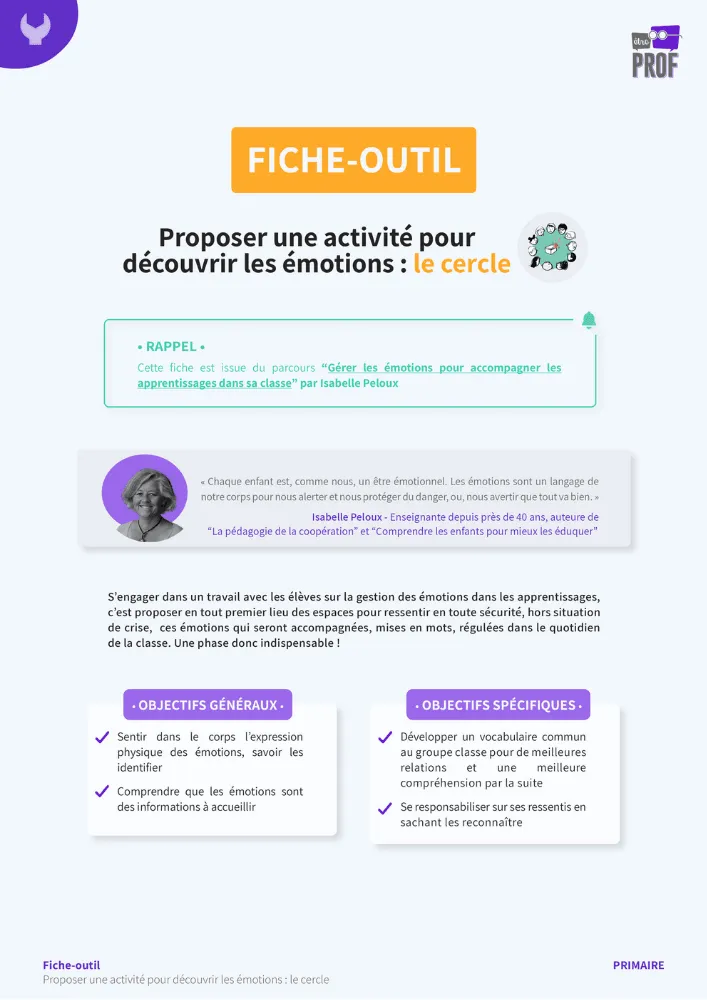 Proposer une activité pour découvrir les émotions : le cercle