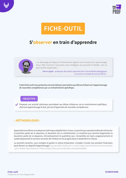 S'observer en train d'apprendre