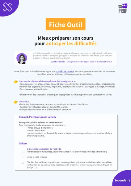 Mieux préparer son cours pour anticiper les difficultés