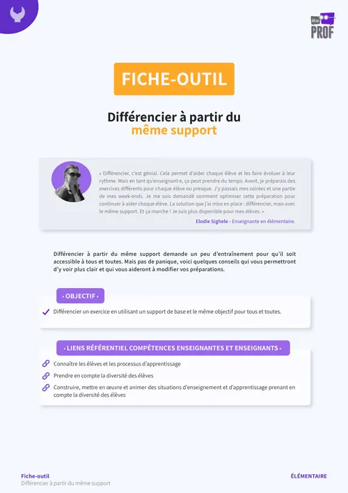 Différencier à partir du même support
