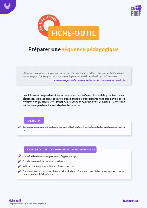 Préparer une séquence pédagogique
