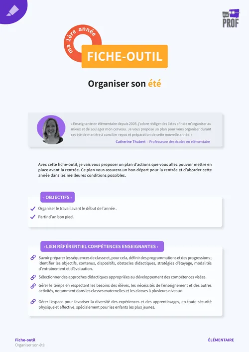Organiser son été en élémentaire
