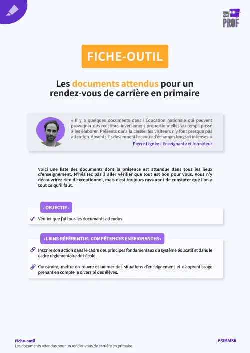 Les documents attendus pour un rendez-vous de carrière en primaire