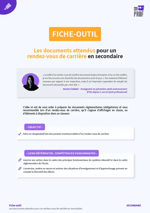 Les documents attendus pour un rendez-vous de carrière en secondaire